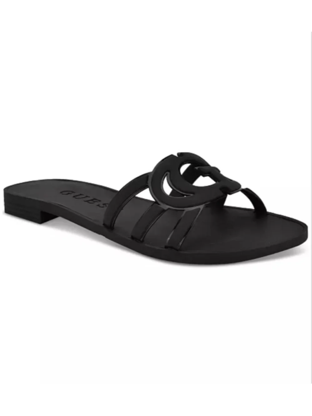 Guess Women's Elyho Jelly Cutout Logo Flat Sandals size 8 Slippers
